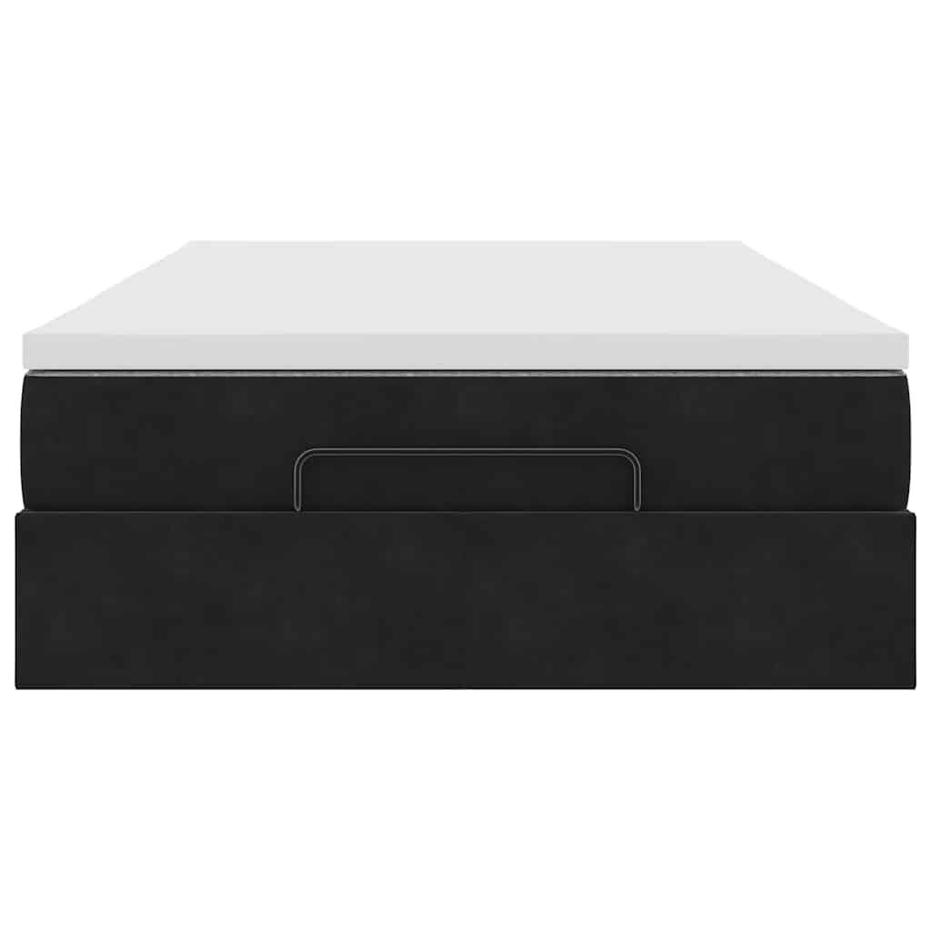 vidaXL Οθωμανικό κρεβάτι με στρώμα Μαύρο 120x200cm Velvet