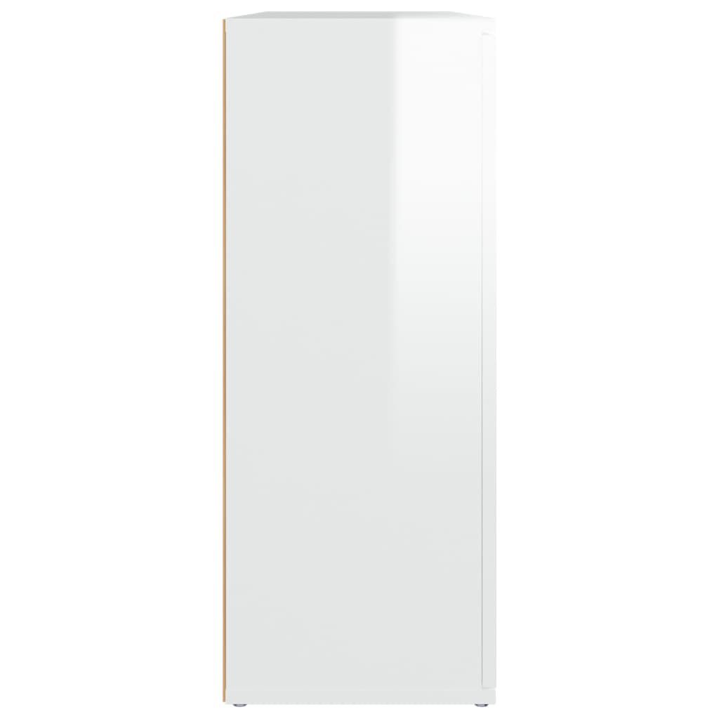 vidaXL Ντουλάπι Γυαλιστερό Λευκό 91 x 29,5 x 75 εκ. Επεξεργασμένο Ξύλο