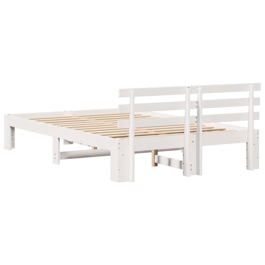 vidaXL Σκελετός Κρεβατιού Λευκό 120 x 200 cm Μασίφ ξύλο πεύκου