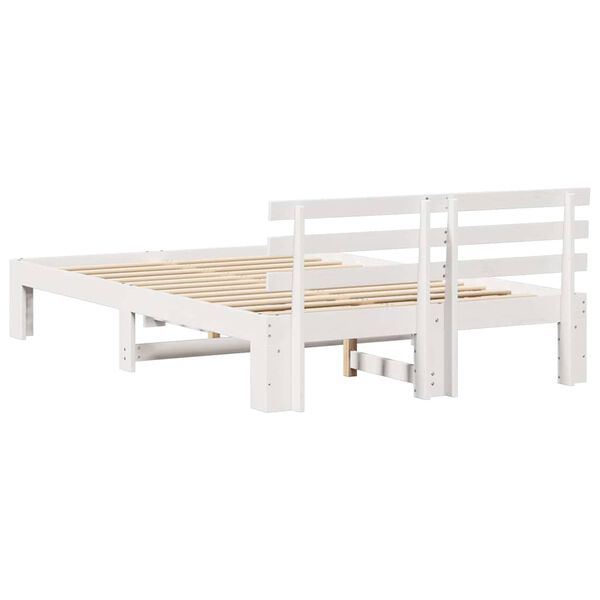 vidaXL Σκελετός Κρεβατιού Λευκό 120 x 200 cm Μασίφ ξύλο πεύκου