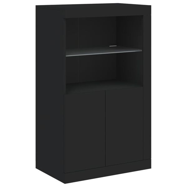 vidaXL Μπουφές με Φώτα LED Μαύρος 162 x 37 x 100 εκ.