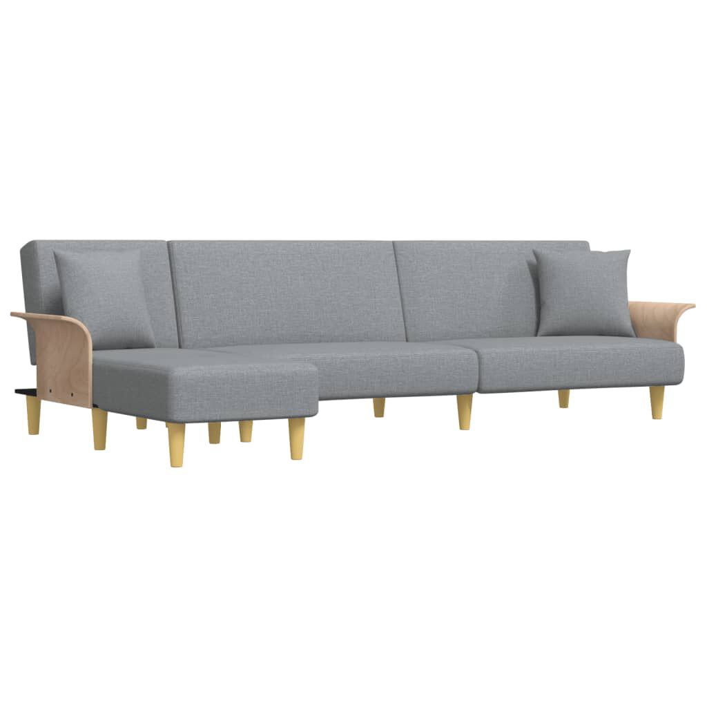 vidaXL Καναπές Κρεβάτι Γωνιακός Αν. Γκρι 279x140x70 εκ. Υφασμάτινος