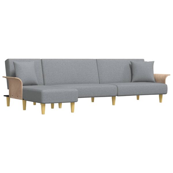 vidaXL Καναπές Κρεβάτι Γωνιακός Αν. Γκρι 279x140x70 εκ. Υφασμάτινος