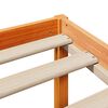 vidaXL Κρεβάτι Βιβλιοθήκη Χωρίς Στρώμα Καφέ 135x190 εκ Μασίφ Πεύκο