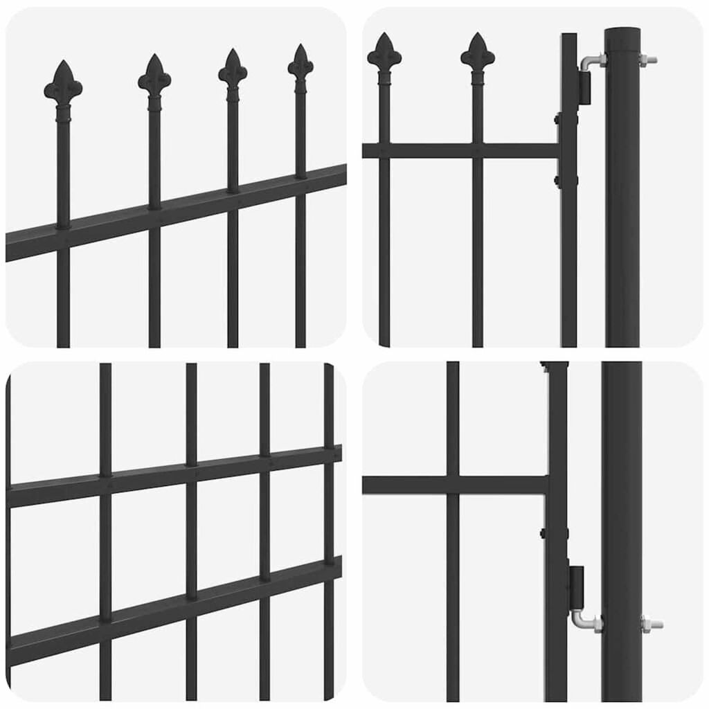 vidaXL Πύλη Φράχτη Γκρι 100 x 175 cm Χάλυβας με Επικάλυψη Πούδρας