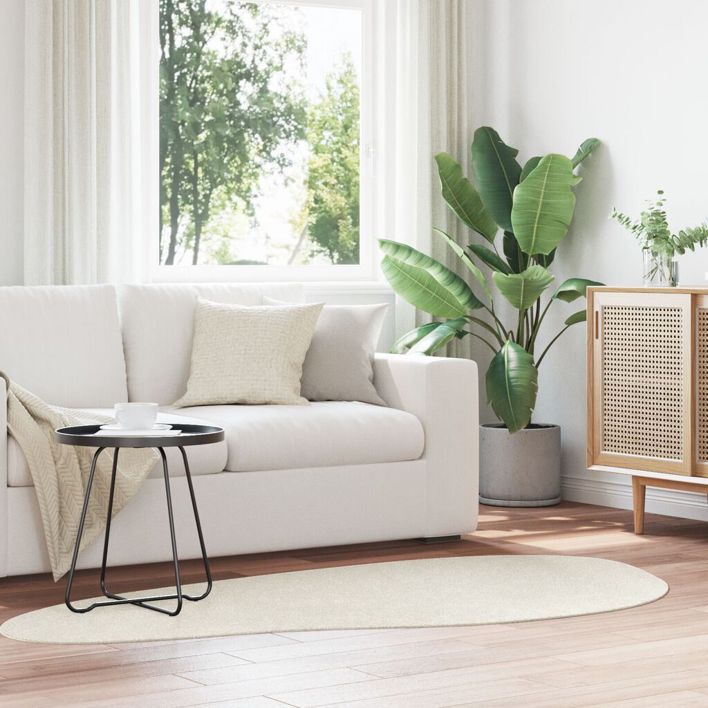vidaXL Χαλιά Κρεμ Πολυεστέρας 100 x 200 εκ. Αντιολισθητικό Χαλιά Χώρου