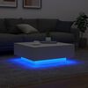 vidaXL Τραπεζάκι Σαλονιού με Φώτα LED Λευκό 80 x 80 x 31 εκ.