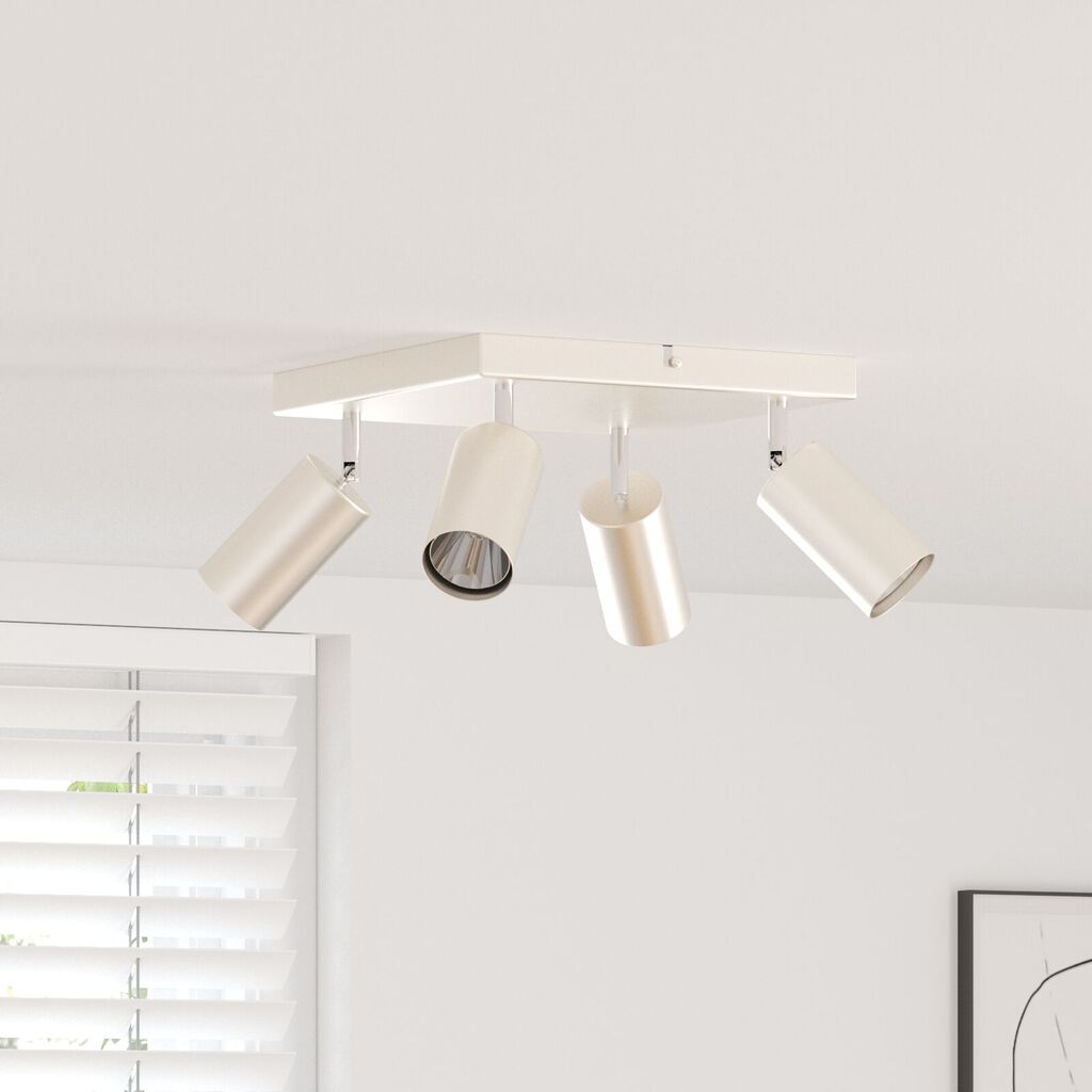 vidaXL Οροφάκι 4 Way Ρυθμιζόμενο Βουρτσιστό Νίκελ GU10