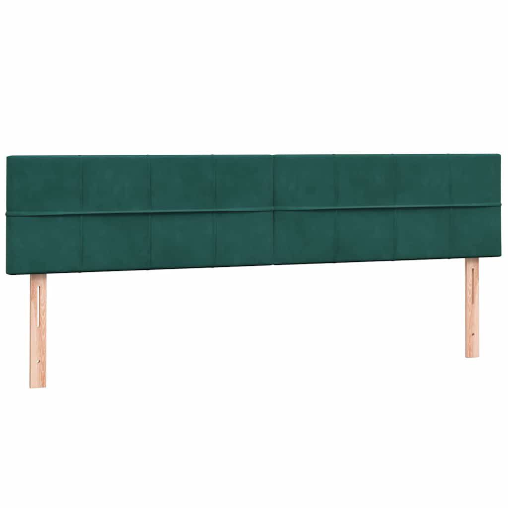 vidaXL Box Spring κρεβάτι με στρώμα σκούρο πράσινο 180x220cm Βελούδινο
