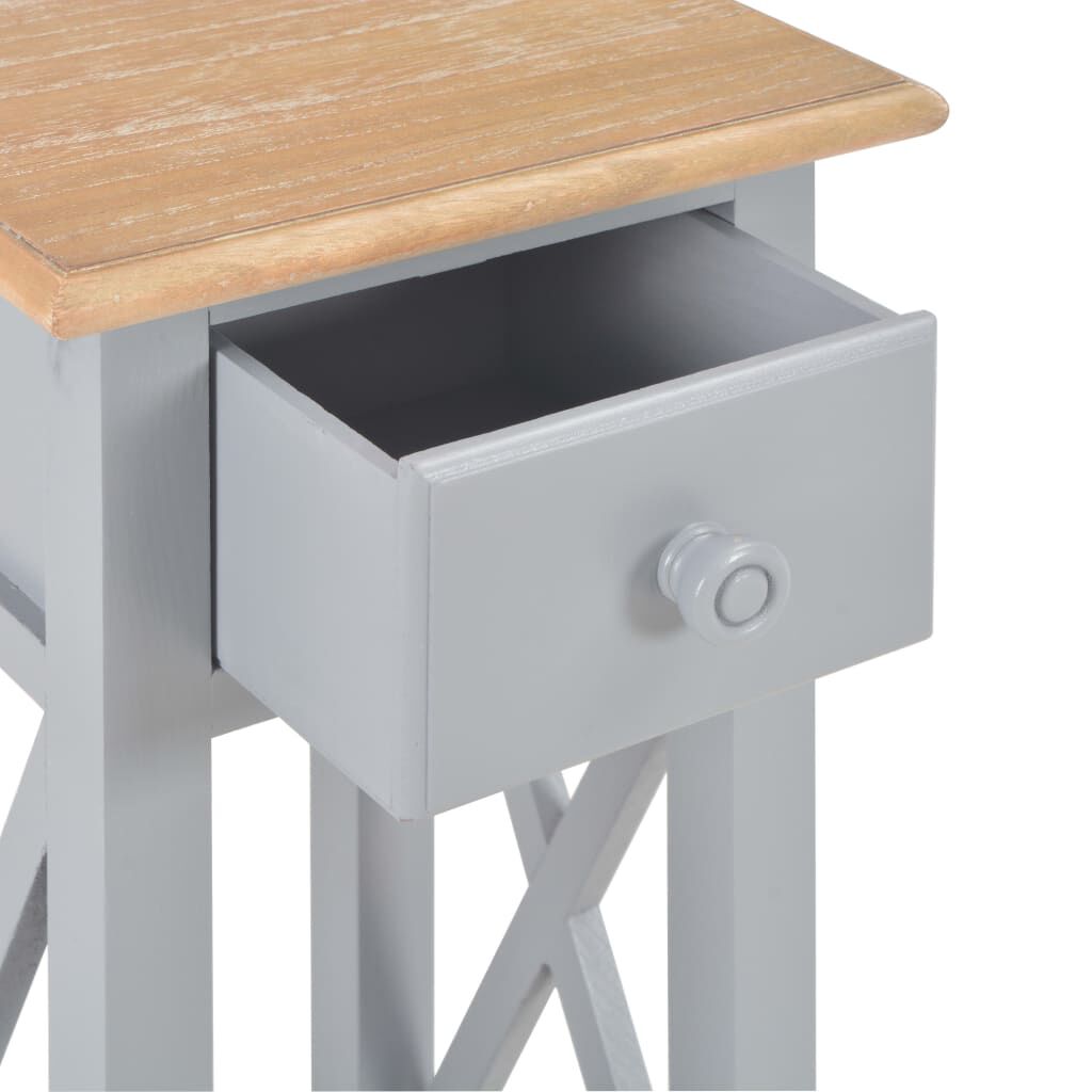 vidaXL Τραπεζάκι Βοηθητικό Γκρι 27 x 27 x 65,5 εκ. Ξύλινο