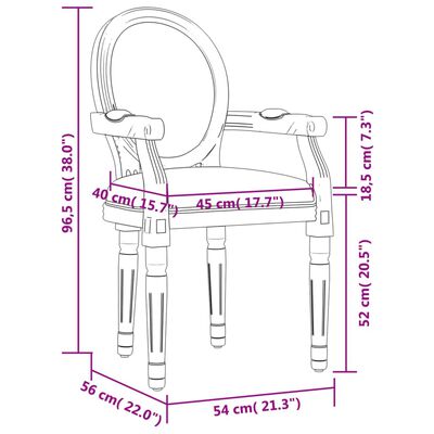 vidaXL Καρέκλα Τραπεζαρίας Σκούρο Γκρι 54 x 56 x 96,5 εκ. Υφασμάτινη