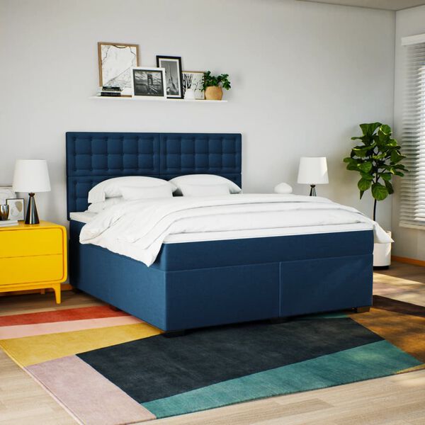 vidaXL &Kappa;&rho;&epsilon;&beta;ά&tau;&iota; Boxspring &mu;&epsilon; &Sigma;&tau;&rho;ώ&mu;&alpha; &Mu;&pi;&lambda;&epsilon; 180x200 &epsilon;&kappa;. &Upsilon;&phi;&alpha;&sigma;&mu;ά&tau;&iota;&nu;&omicron;