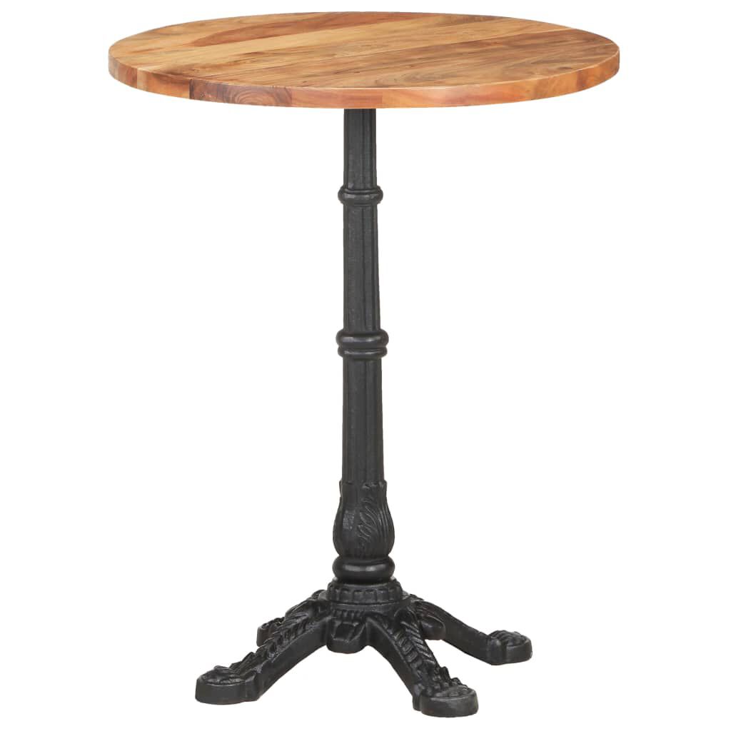 vidaXL Τραπέζι Bistro Ø60 x 76 εκ. Μασίφ Ξύλο Ακακίας