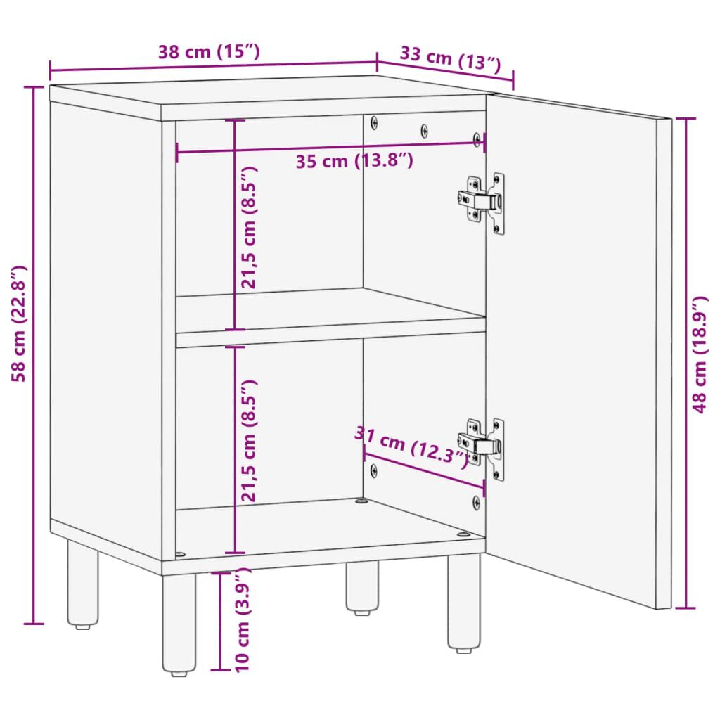 vidaXL Ντουλάπι Μπάνιου Μαύρο 38 x 33 x 58 εκ. Επεξεργασμένο Ξύλο