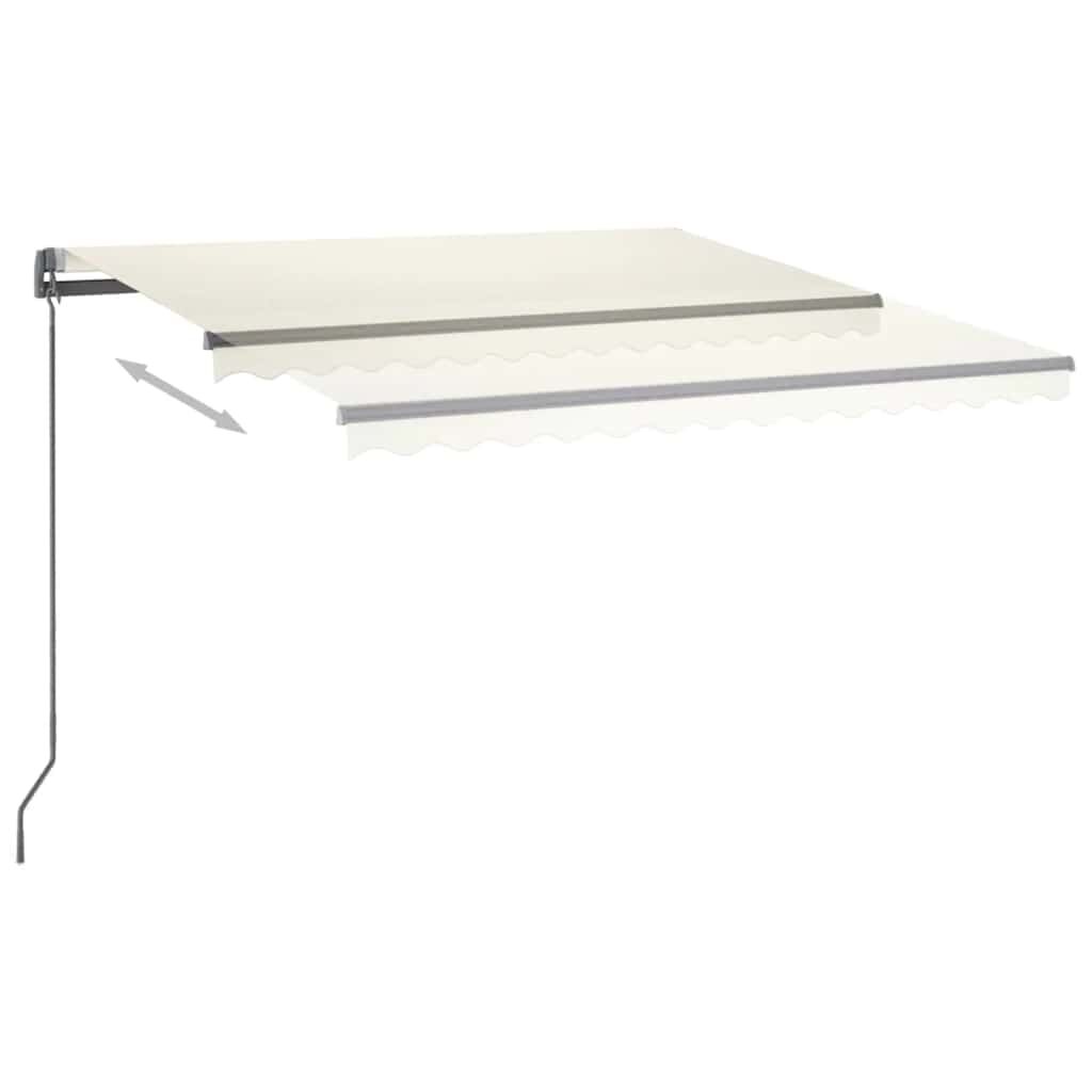 vidaXL Τέντα Αυτόματη με LED & Αισθητήρα Ανέμου Κρεμ 400 x 300 εκ.