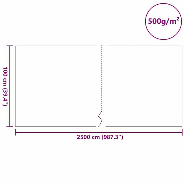 vidaXL Φλις Πισίνας Γκρι 1 x 25 m Πολυεστέρας και Βαμβάκι