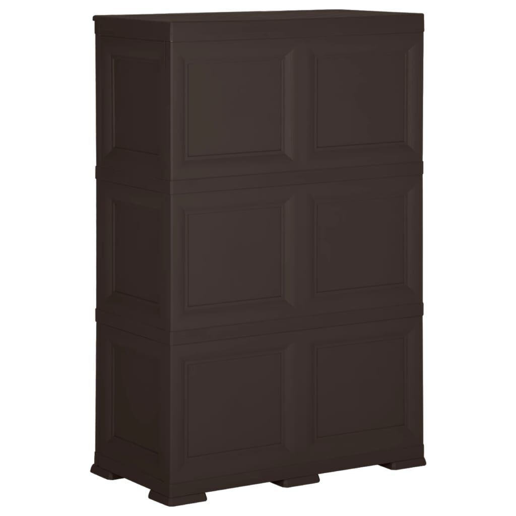 vidaXL Πλαστικό Ντουλάπι Καφέ 79 x 43 x 125 εκ. με Σχέδιο Ξύλου