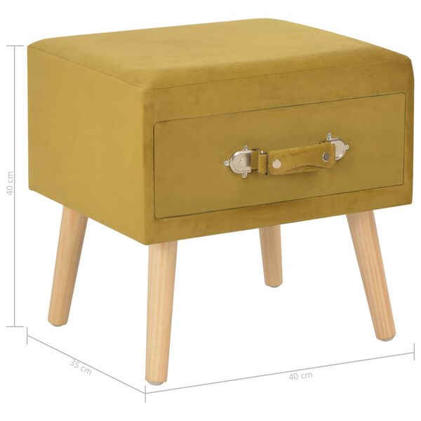 vidaXL Κομοδίνα 2 τεμ. Μουσταρδί 40 x 35 x 40 εκ. Βελούδινα