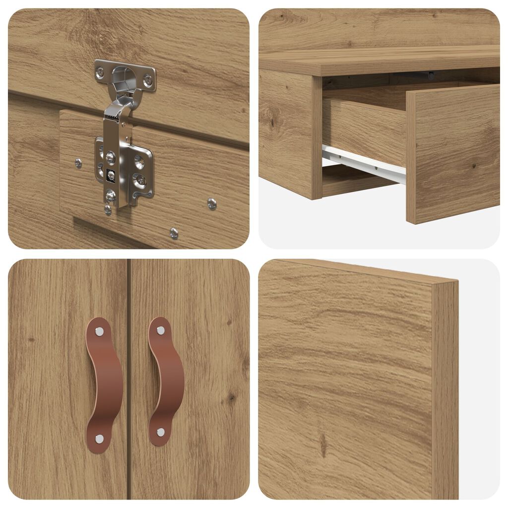 vidaXL Κρεβάτι αποθηκευτικού χώρου Artisan Oak 90x200 εκ.