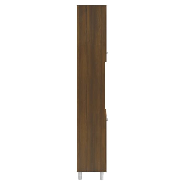 vidaXL Ντουλάπι Μπάνιου Καφέ Δρυς 30x30x179 εκ. Επεξεργασμένο Ξύλο