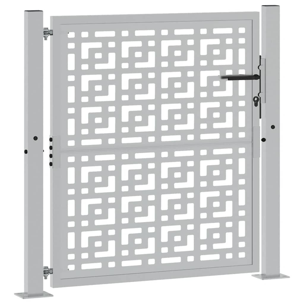 vidaXL Πύλη κήπου 105x105 cm Σταυρός σχεδιασμού από διαβρωμένο χάλυβα