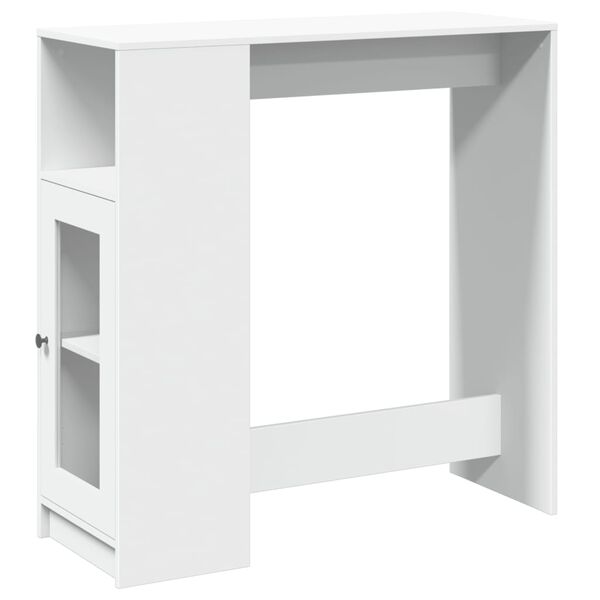 vidaXL Τραπέζι Μπαρ με Ράφια Λευκό 101x40x103,5 εκ. Επεξεργ. Ξύλο