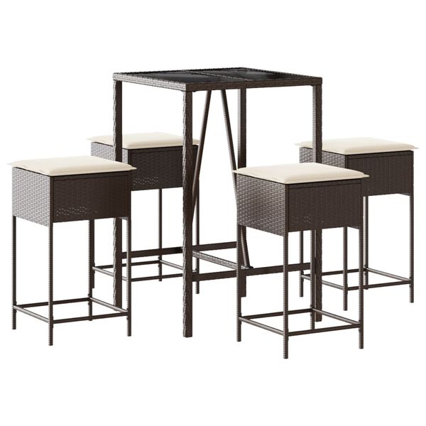 vidaXL &Sigma;&epsilon;&tau; &Epsilon;&pi;ί&pi;&lambda;&omega;&nu; &Mu;&pi;&alpha;&rho; &Kappa;ή&pi;&omicron;&upsilon; 5 &tau;&epsilon;&mu;. &Kappa;&alpha;&phi;έ &alpha;&pi;ό &Sigma;&upsilon;&nu;&theta;. &Rho;&alpha;&tau;ά&nu; &mu;&epsilon; &Mu;&alpha;&xi;&iota;&lambda;ά&rho;&iota;&alpha;