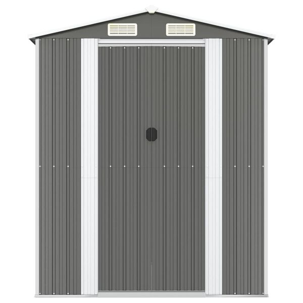 vidaXL Αποθήκη Κήπου Ανοιχτό γκρι 192x606x223 εκ. Γαλβανισμένο Ατσάλι