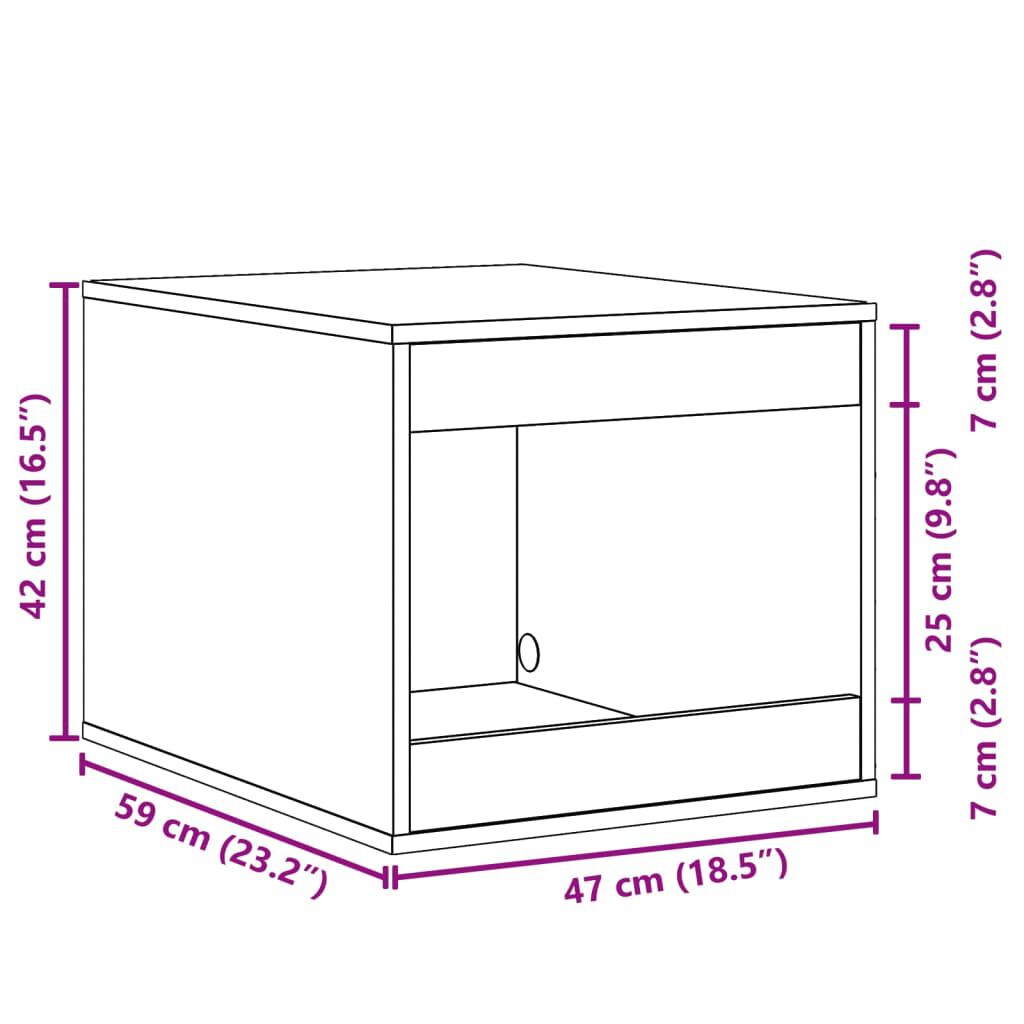 vidaXL Τουαλέτα Γάτας Περίφραξη Μαύρο 47x59x42 εκ. Επεξεργασμ. Ξύλο
