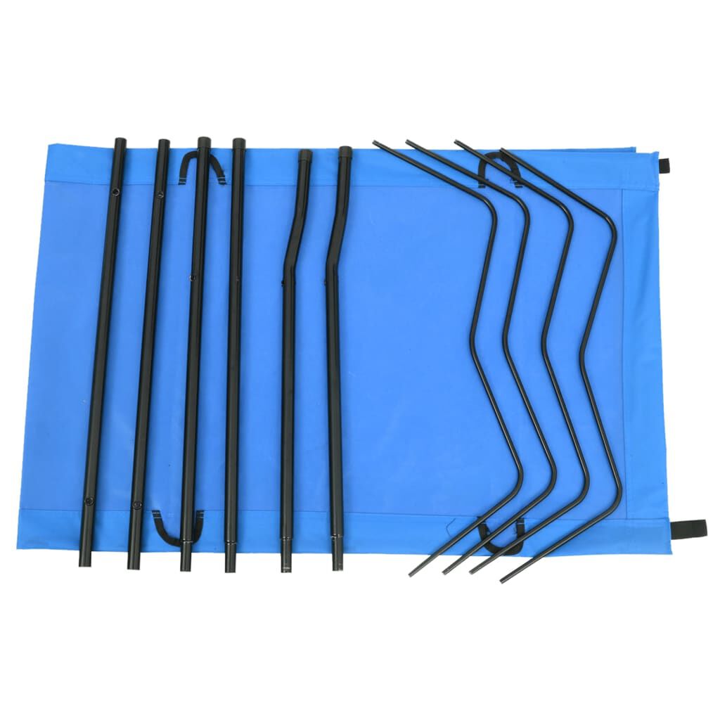 vidaXL Κρεβάτια Κάμπινγκ 2 τεμ. Μπλε 180x60x19εκ Ύφασ. Oxford/Ατσάλι