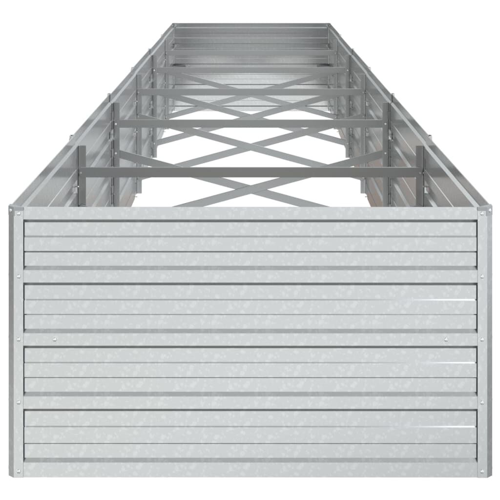 vidaXL Ζαρντινιέρα Υπερυψωμένη Ασημί 480x80x45 εκ. Γαλβανισμ. Χάλυβας