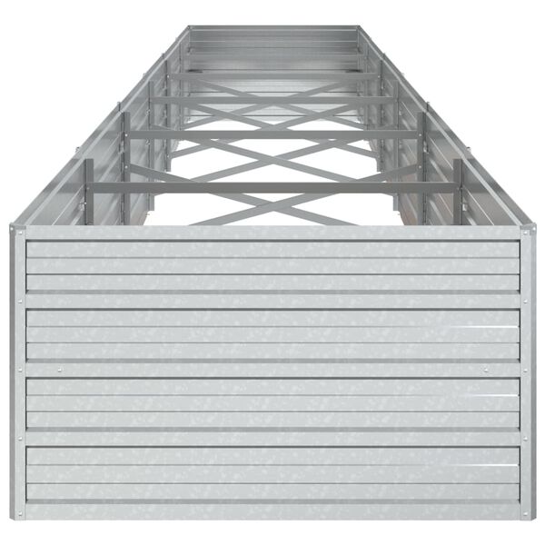 vidaXL Ζαρντινιέρα Υπερυψωμένη Ασημί 480x80x45 εκ. Γαλβανισμ. Χάλυβας