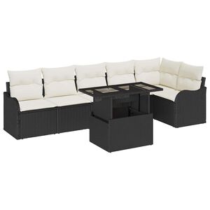 vidaXL &Sigma;&epsilon;&tau; &Kappa;&alpha;&nu;&alpha;&pi;έ &mu;&epsilon; &mu;&alpha;&xi;&iota;&lambda;ά&rho;&iota; 7 pcs &Mu;&alpha;ύ&rho;&omicron; &Pi;&omicron;&lambda;&upsilon; &rho;ά&tau;&alpha;&nu;