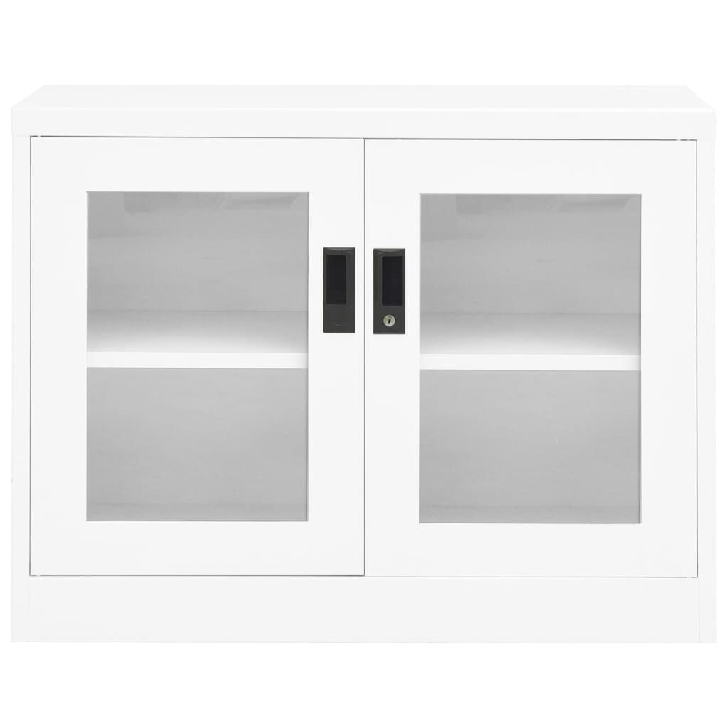 vidaXL Ντουλάπα Γραφείου 90 x 40 x 70 εκ. Λευκή Ατσάλινη