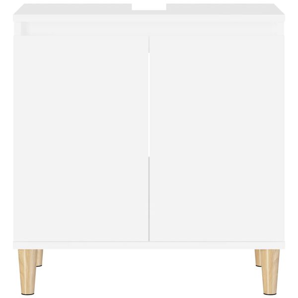 vidaXL Ντουλάπι Νιπτήρα Λευκό 58 x 33 x 60 εκ. από Επεξεργασμένο Ξύλο
