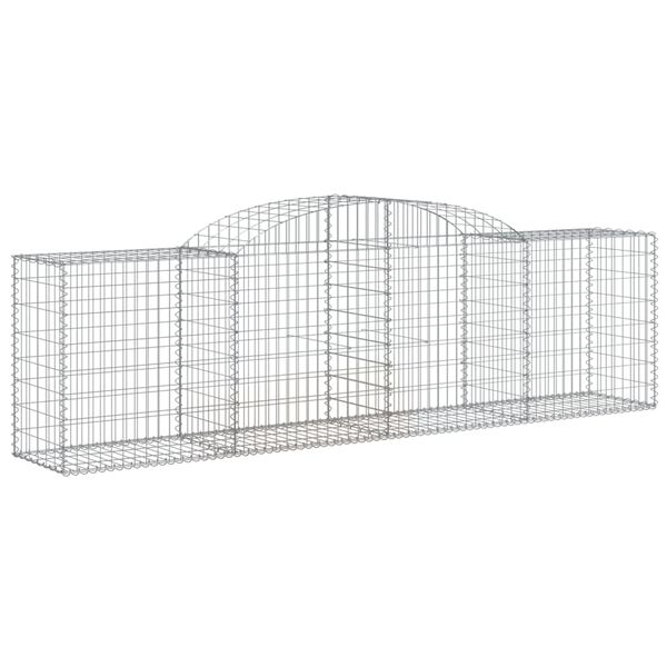 vidaXL Συρματοκιβώτια Τοξωτά 4 τεμ. 300x50x80/100 εκ. Γαλβαν. Ατσάλι