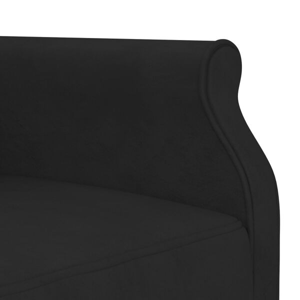 vidaXL Καναπές Κρεβάτι Γωνιακός Μαύρος 271 x 140 x 70 εκ. Βελούδινος
