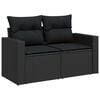 vidaXL Σετ Καναπέ Κήπου με μαξιλάρι 10 pcs Μαύρο 90 x 55 x 71 cm