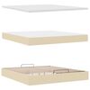 vidaXL Οθωμανικό κρεβάτι με στρώμα & LEDs Cream 180x200cm ύφασμα