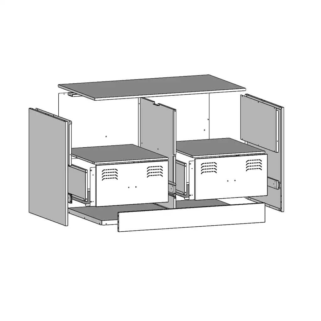 vidaXL Έπιπλο Τηλεόρασης Πράσινο Λαδί 67x39x44 εκ. από Ατσάλι