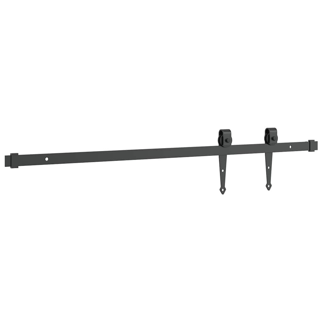 vidaXL Κιτ συρόμενης πόρτας γραφείου 91 cm από ανθρακούχο χάλυβα