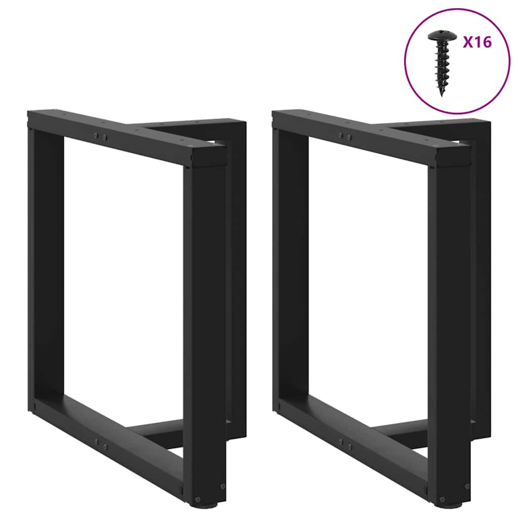 vidaXL Πόδια Τραπεζαρίας σε Σχήμα Τ, 2 τεμ. Μαύρο 70x35x(72-73) εκ. Ατσάλι