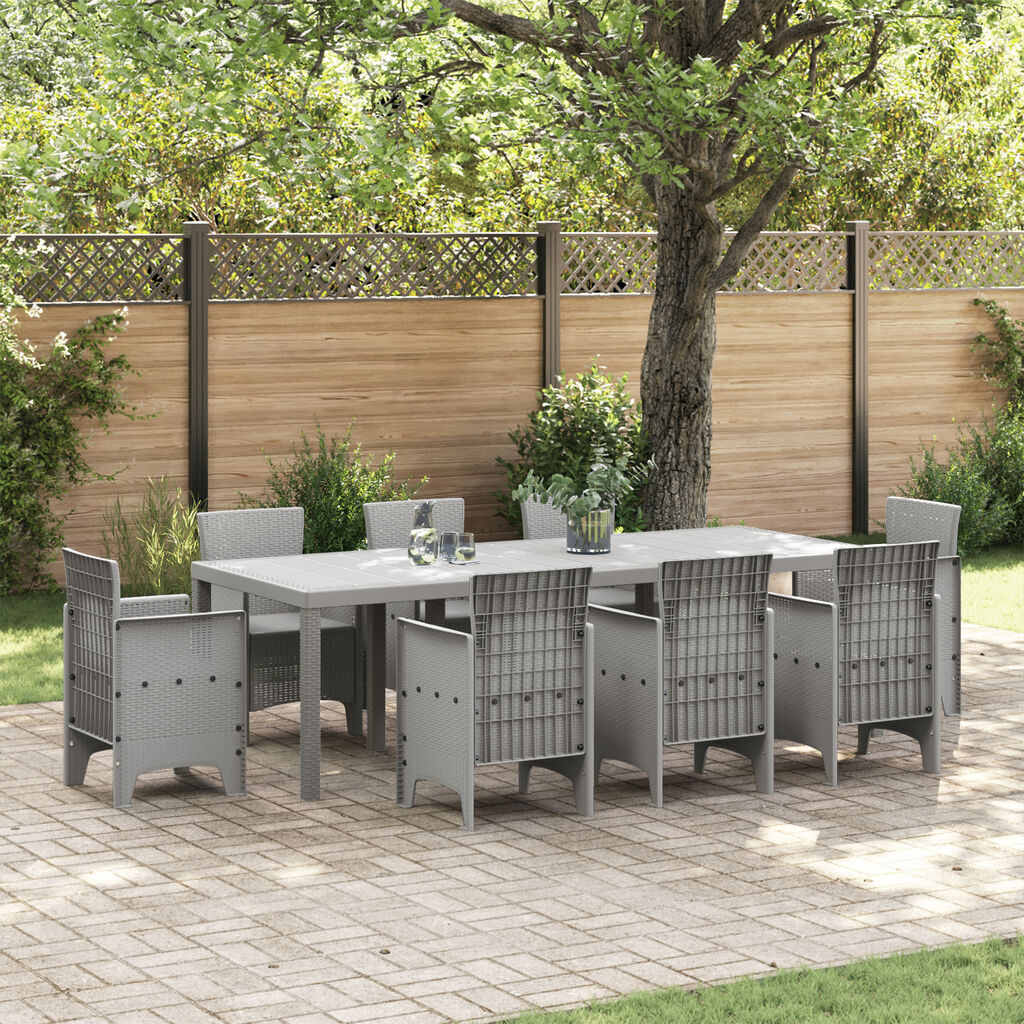 vidaXL Τραπέζι Κήπου Ανοιχτό Γκρι 250x100x73 εκ. Πολυ Ράτταν