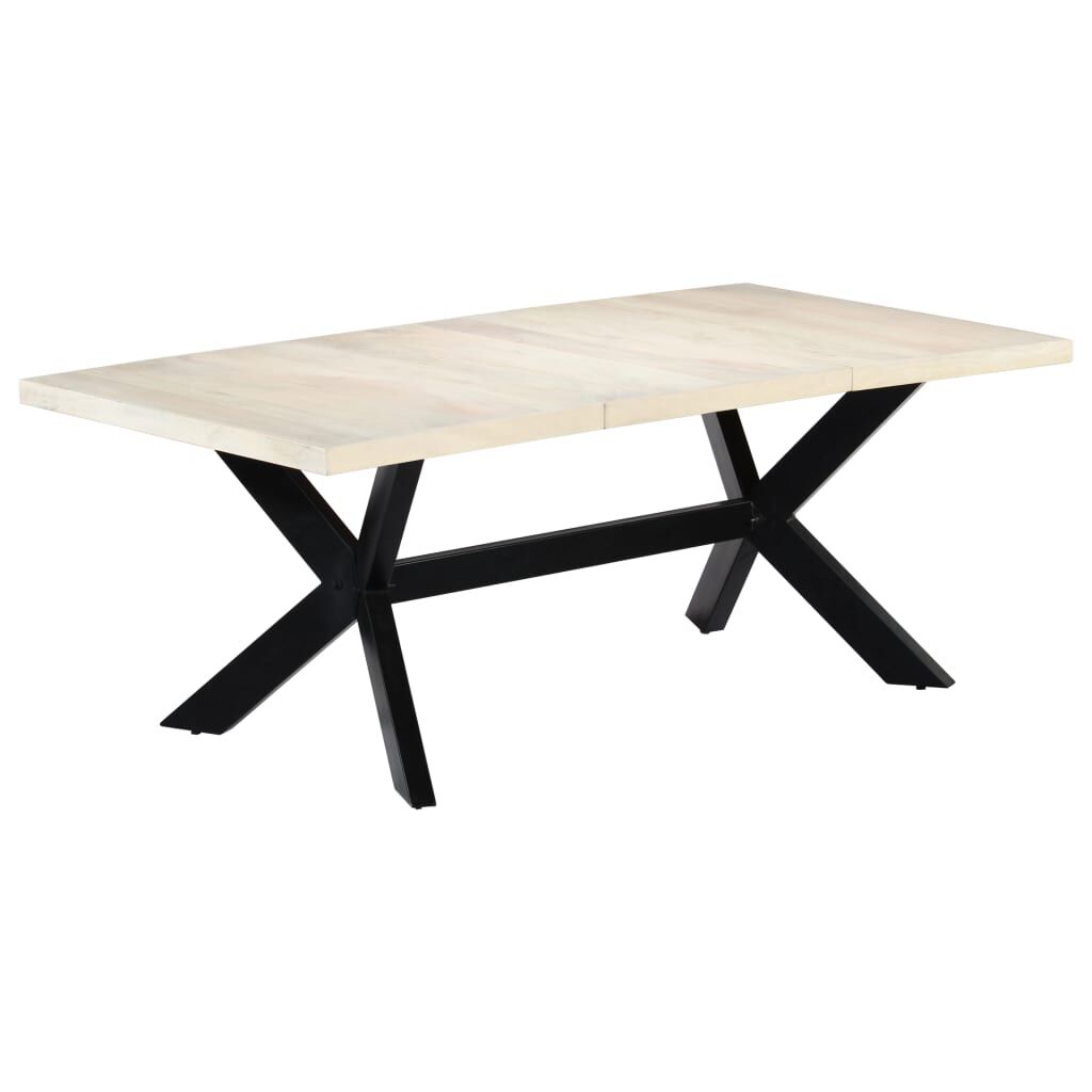 vidaXL Τραπεζαρία Λευκή 200 x 100 x 75 εκ. από Μασίφ Ξύλο Μάνγκο