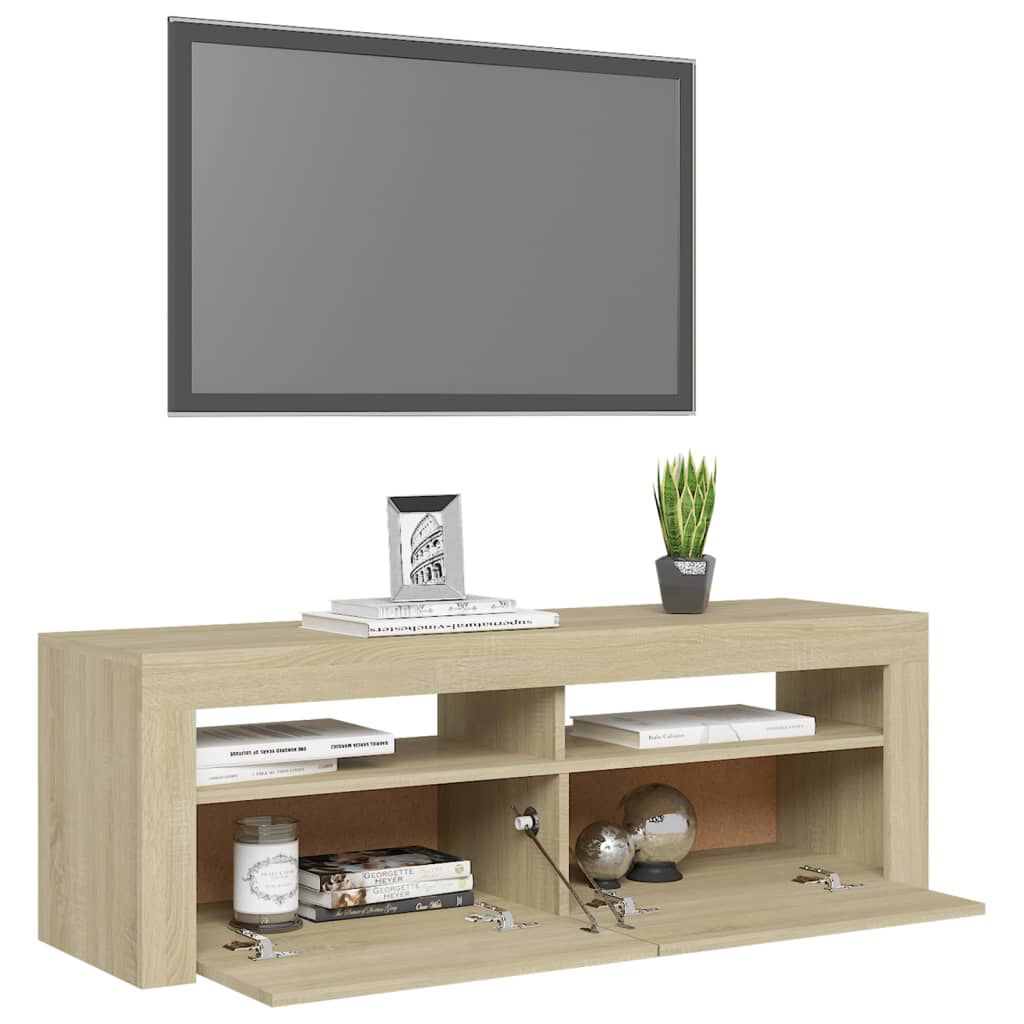 vidaXL Έπιπλο Τηλεόρασης με LED Sonoma Δρυς 120x35x40 εκ.