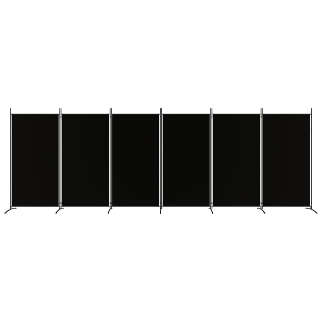 vidaXL Διαχωριστικό Δωματίου με 6 Πάνελ Μαύρο 520x180 εκ. από Ύφασμα