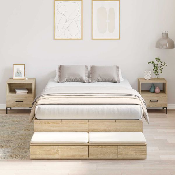 vidaXL Κρεβάτι Αποθήκευσης Sonoma Oak 120x200 εκ