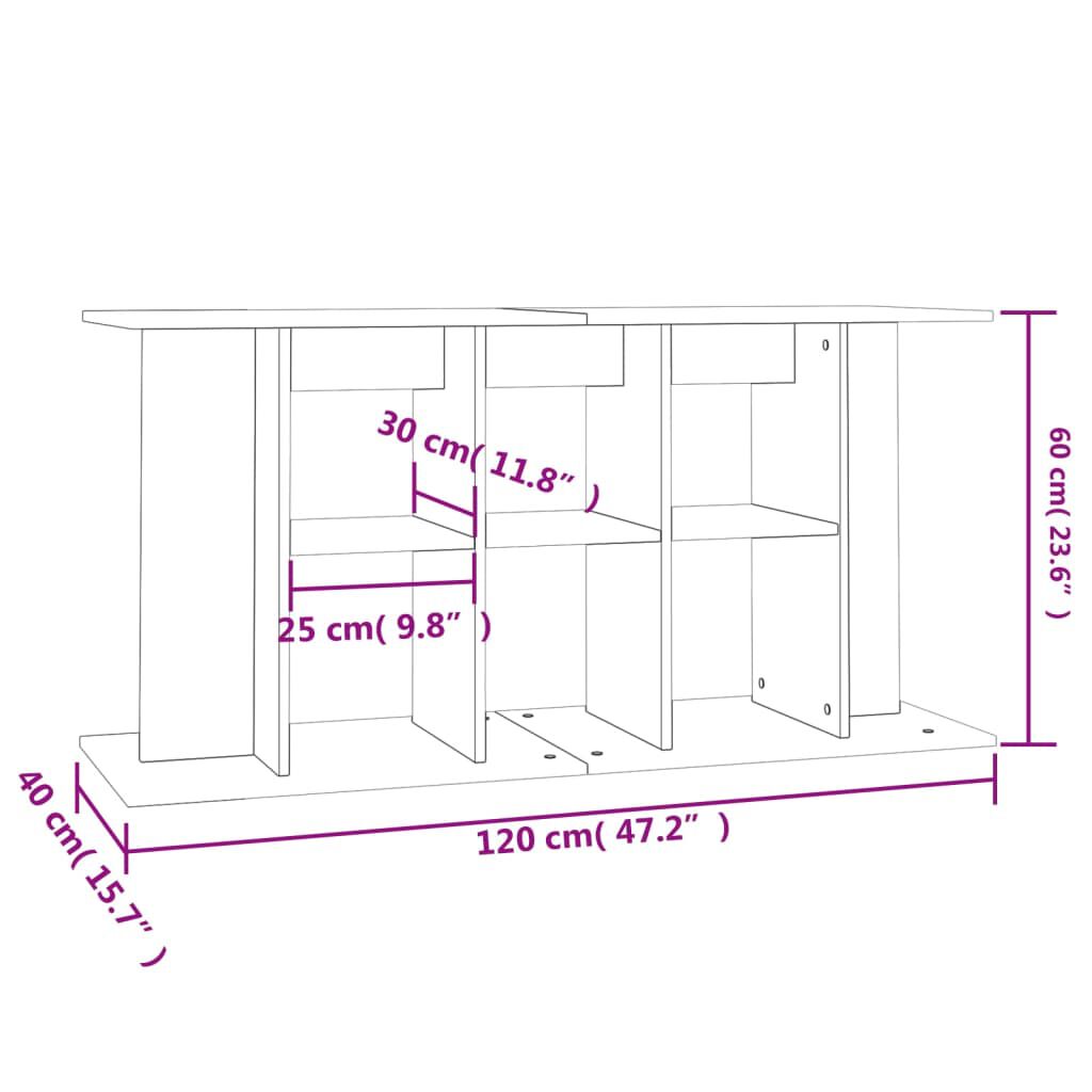 vidaXL Βάση Ενυδρείου Μαύρη 120 x 40 x 60 εκ. από Επεξεργασμένο Ξύλο