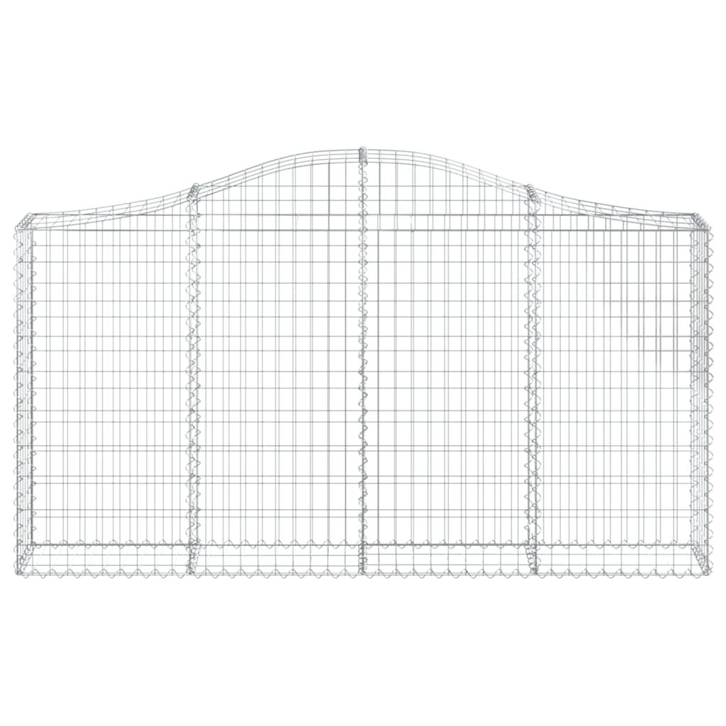 vidaXL Συρματοκιβώτια Τοξωτά 5 τεμ. 200x30x100/120 εκ. Γαλβαν. Ατσάλι