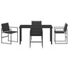 vidaXL Σέτ φαγητού για κήπο 5 pcs Μαύρο 140 x 70 x 73 cm